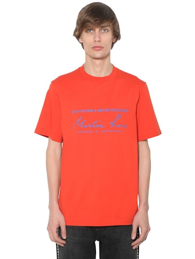 MARTINE ROSE LOGO PRINT COTTON JERSEY T-SHIRT,70IBF7004-T1JBTKDF0