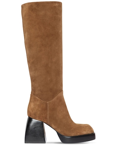 knee high boots tan suede