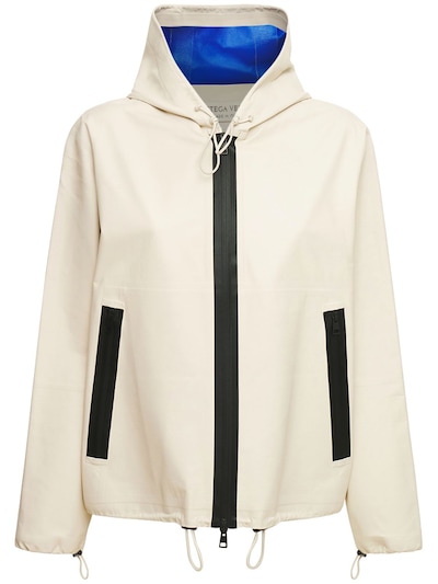 Bottega Veneta - Hooded zip-up leather jacket - White | Luisaviaroma