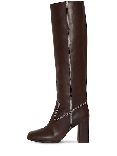 Maryam Nassir Zadeh 85mm Roma Tall Leather Boots In Brown