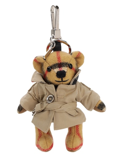 BURBERRY 格纹“THOMAS”小熊TRENCH风衣钥匙链,70ID1H048-QTI0NDI1