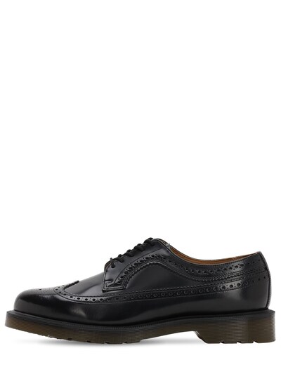 Dr. Martens' 20mm Smooth Leather Brogue Shoes In Black