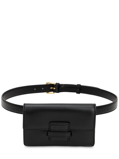 Etro Debossed Logo Leather Belt Bag In Black