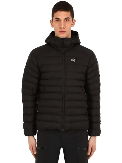Arc'teryx Cerium Sv Quilted Arato Hooded Down Jacket In Black