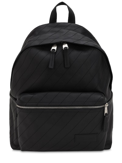 Eastpak 24l Pak'r Quilted Leather Backpack In Black