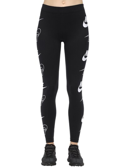 nike logo print leggings