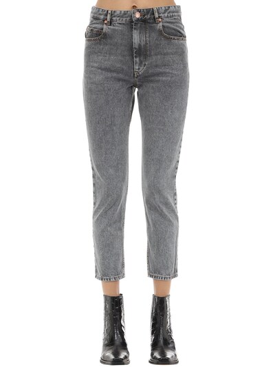 Isabel Marant Étoile Neaj Straight Leg Cotton Denim Jeans In Grey