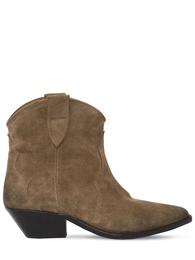 Isabel Marant 40mm Dewina Suede Ankle Cowboy Boots In Taupe