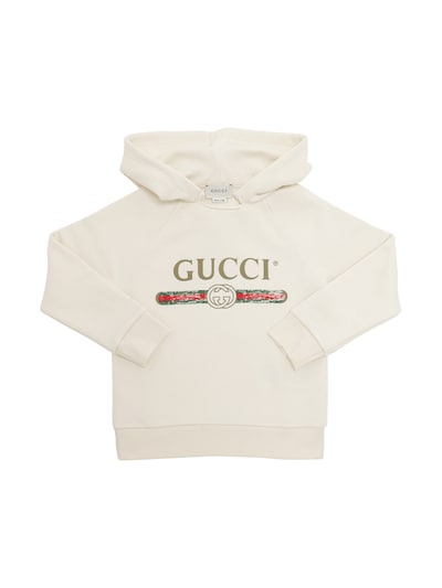 white hoodie with logo