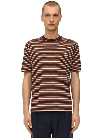 LANVIN STRIPED COTTON JERSEY T-SHIRT,70IG0D008-MZKWMA2