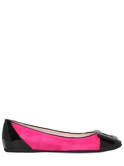 roger vivier gommette suede ballerinas