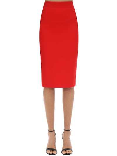 Alexander Mcqueen Rear Vent Pencil Skirt In Red | ModeSens