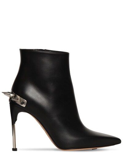 105mm spiked leather ankle boots 
