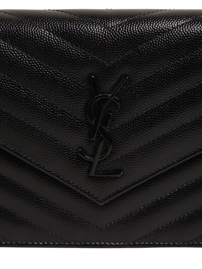 Shop Saint Laurent Small Monogram Quilted Leather Bag In Noir