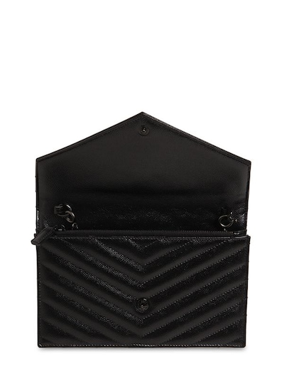 Shop Saint Laurent Small Monogram Quilted Leather Bag In Noir
