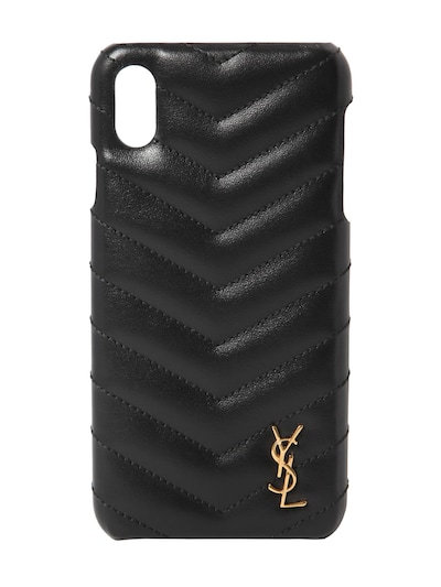 SAINT LAURENT QUILTED LEATHER IPHONE X/XS COVER,70IG1N033-MTAWMA2
