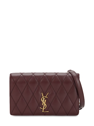 Saint Laurent Angie Quilted Leather Shoulder Bag In Rouge Legion