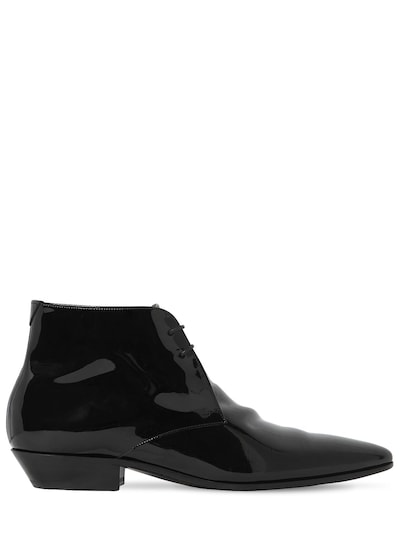 SAINT LAURENT 20MM JONAS BRUSHED LEATHER BOOTS,70IG5D025-MTAWMA2