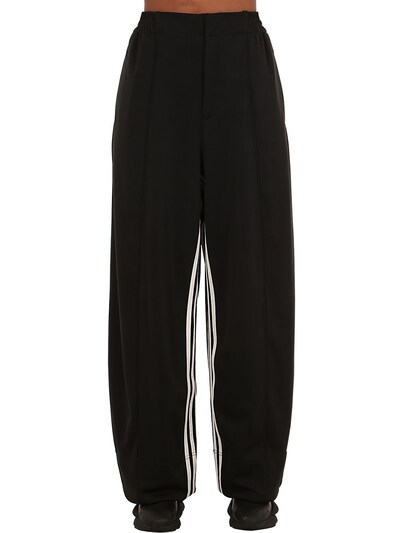 black pants with white stripes