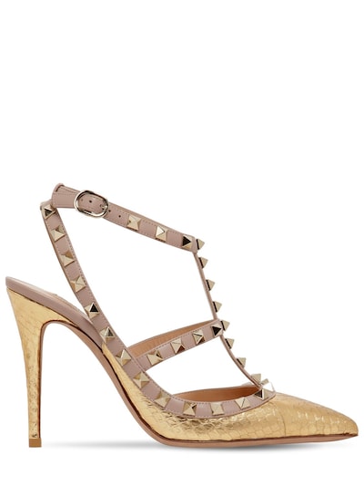 valentino gold studded shoes