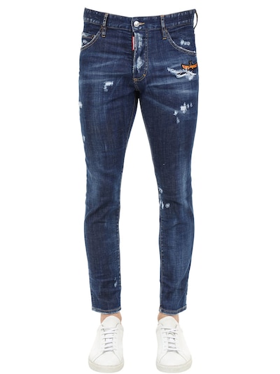 15cm skinny dan cotton denim jeans 