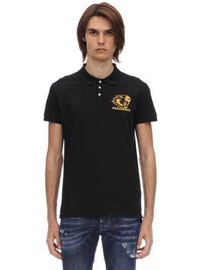 DSQUARED2 COTTON PIQUÉ POLO W/ PATCH,70IG7E037-OTAW0