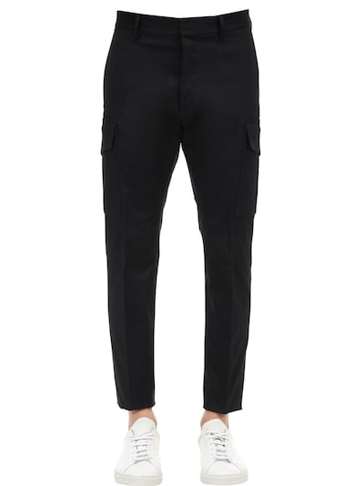 Dsquared2 16.5cm Admiral Stretch Cotton Pants In Black