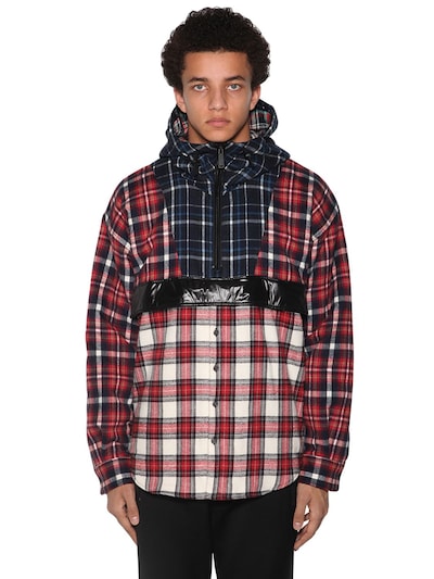DSQUARED2 PATCHWORK COTTON CHECK ANORAK,70IG7E124-MDAYRG2