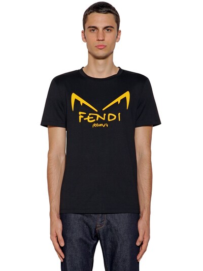 FENDI PRINTED RUBBER COTTON JERSEY T-SHIRT,70IGE8010-RJBRQTE1