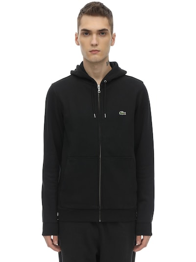 lacoste black zip up hoodie