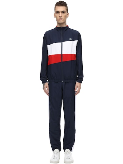 red white and blue lacoste tracksuit