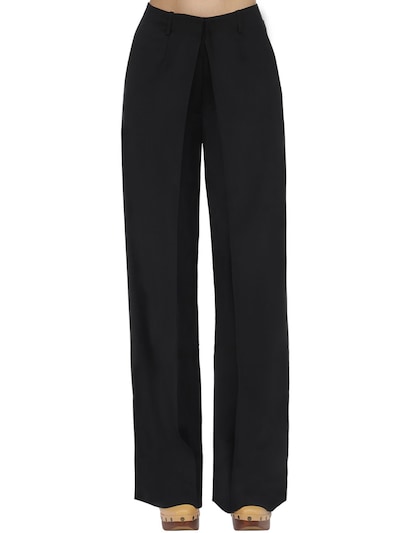 Aalto - Front pleat tailored wide leg pants - Black | Luisaviaroma