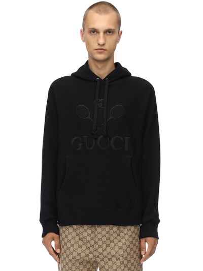 GUCCI “GG”刺绣纯棉连帽卫衣,70IH0K004-MTAWMA2