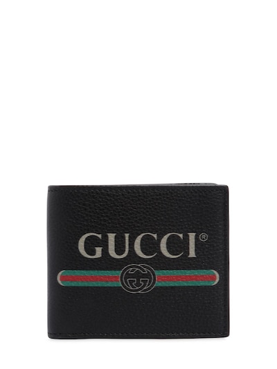 gucci print leather
