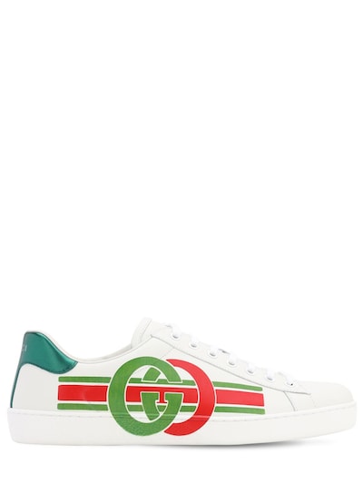 ace leather sneakers w/ gg logo 