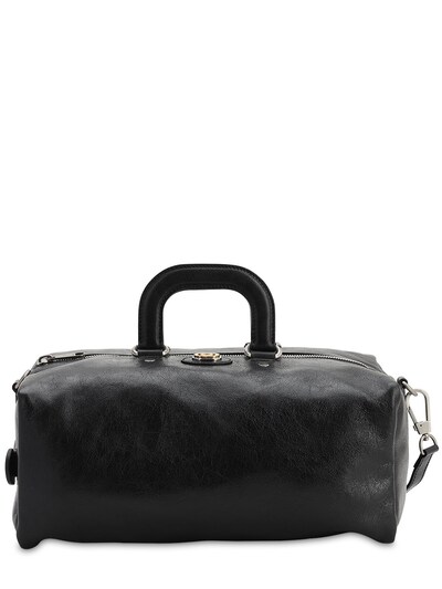 gucci black leather duffle bag