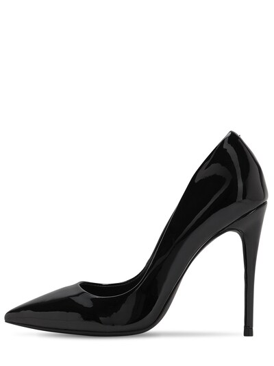 Steve Madden 105mm Faux Patent Leather Pumps In Black