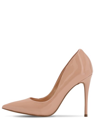 Steve Madden 105mm Faux Patent Leather Pumps In Nude