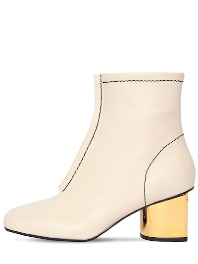 Proenza Schouler 60mm Leather Ankle Boots In Beige