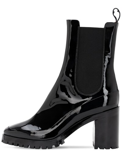 L'autre Chose 85mm Patent Leather Ankle Boots In Black