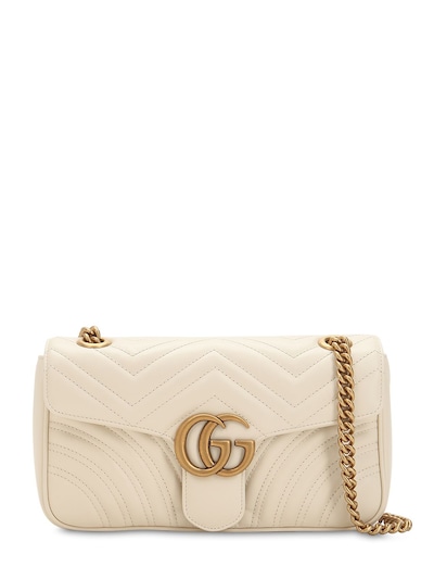 Gucci Small Gg Marmont 2.0 Leather Bag In White