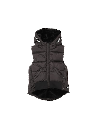 Reversible faux fur \u0026 nylon puffer vest 