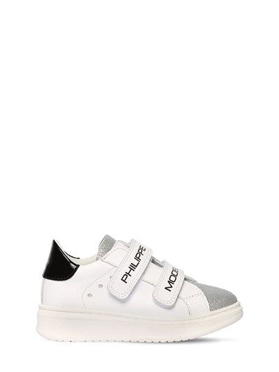 PHILIPPE MODEL - Leather strap sneakers - White | Luisaviaroma