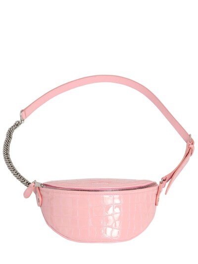 Balenciaga Xxs Souvenirs Patent Leather Belt Bag In Pink
