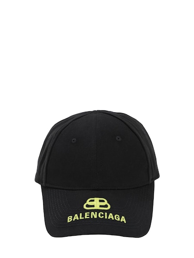 BALENCIAGA NEW LOGO EMBROIDERED COTTON BASEBALL HAT,70IIUT058-MTA3NQ2
