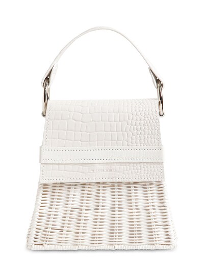 rattan leather bag