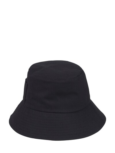 black canvas bucket hat