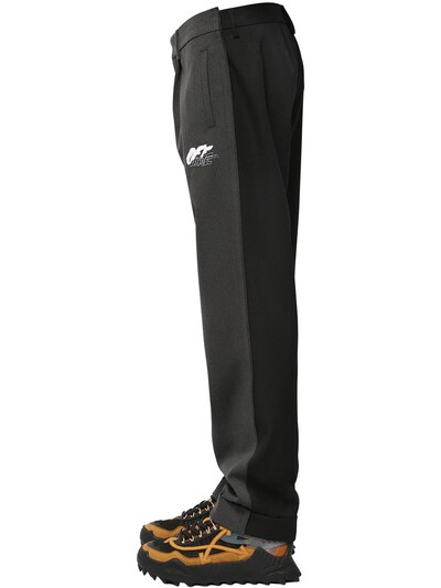 Off-white Reconstructed Wool Blend Chino Pants In Anthracite
