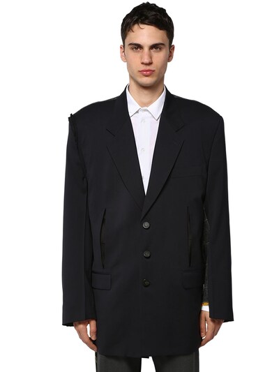 OFF-WHITE RECONSTRUCTED WOOL BLAZER,70IJRD027-ODGWMA2