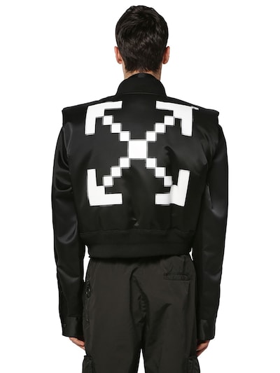 Off-white Zip-up Techno Bomber Waistcoat In Black,white